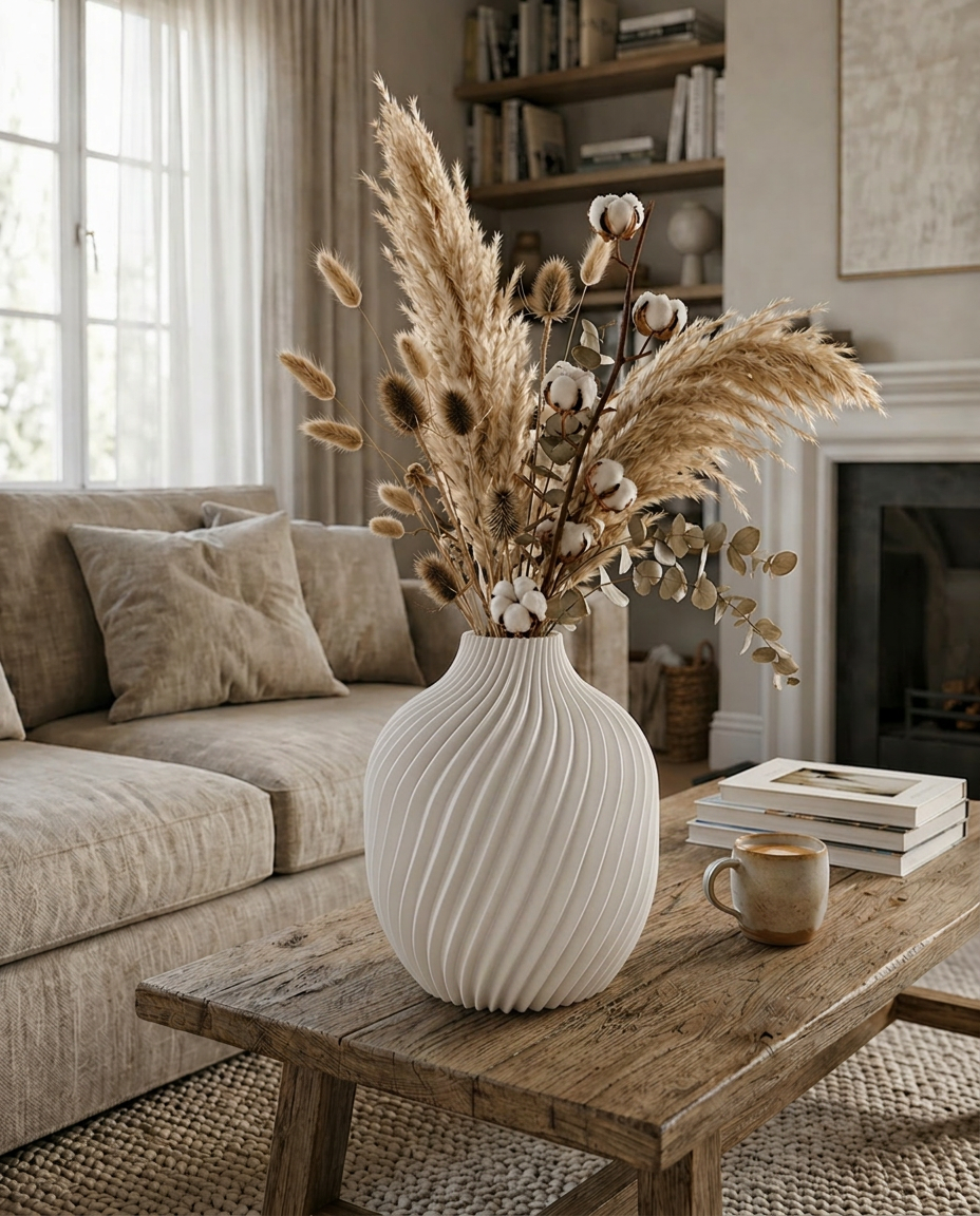 Moderne Vase beige