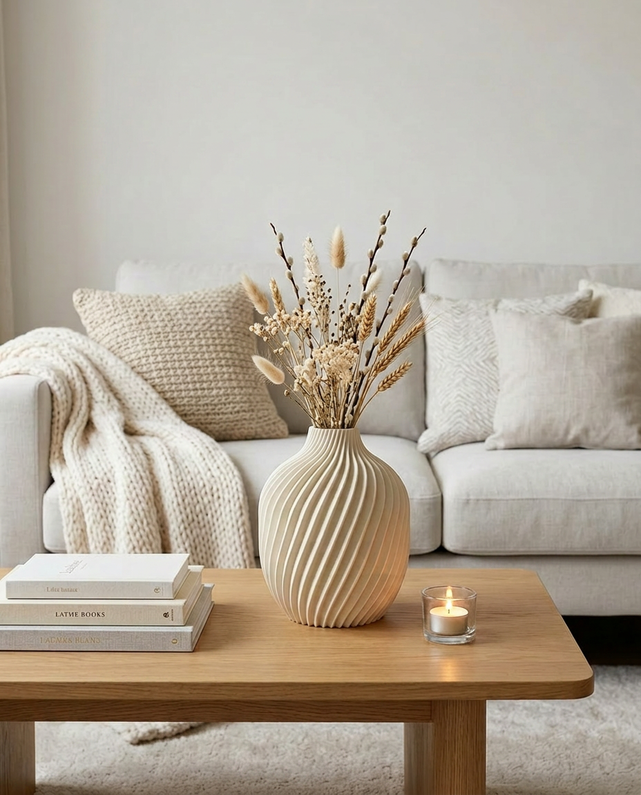 Moderne Vase beige
